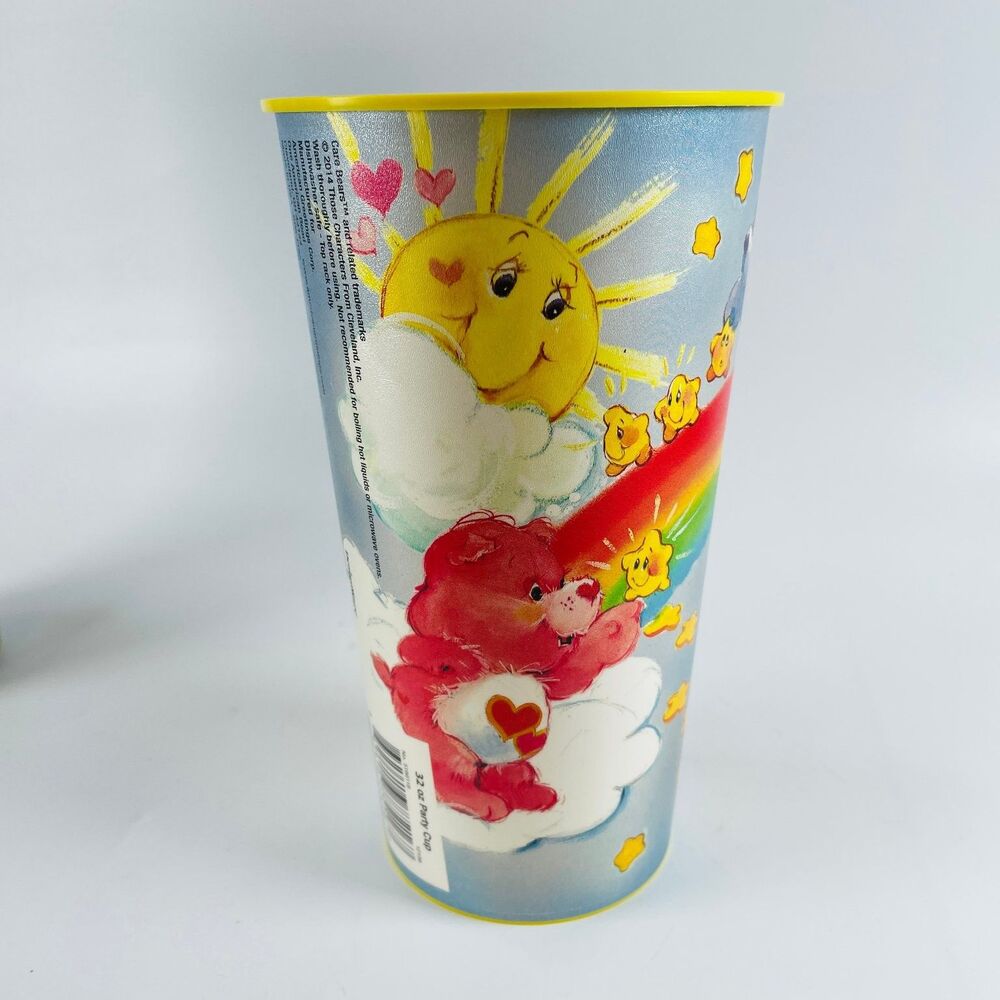 4 Care Bears Party Cup Set Multi-color 32 oz Plastic Rainbow Stars Designware - Picture 6 of 8